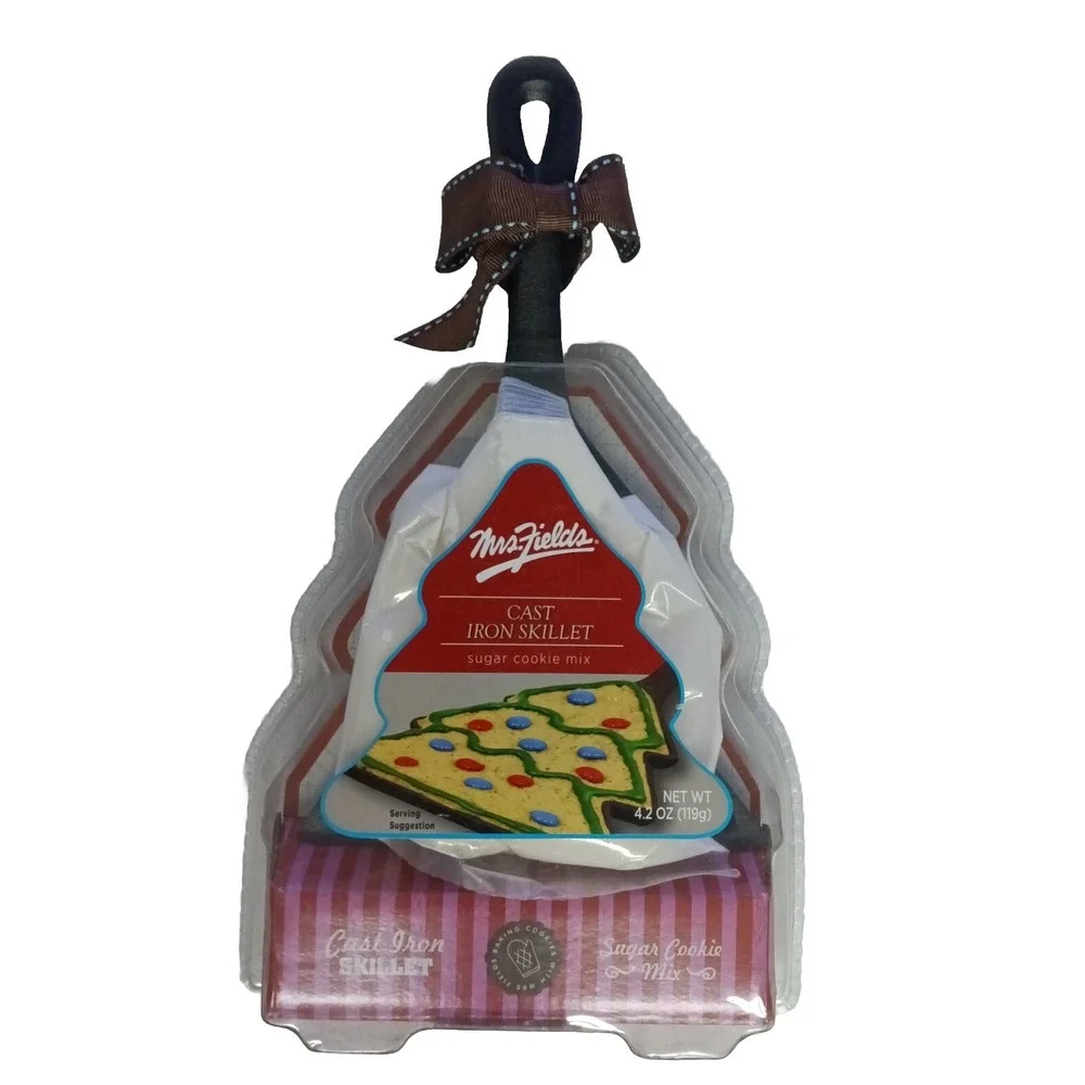 Mrs. Fields Sugar Cookie Xmas Tree Shaped Cast Iron Skillet  (Mix Expired‎ 2015)